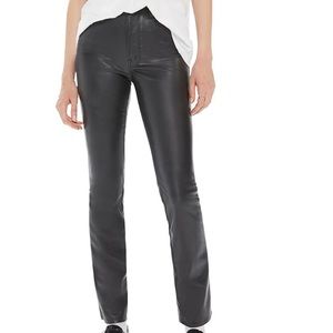 Mother The Dazzler Skimp Coated High Waist Straight Leg Jeans